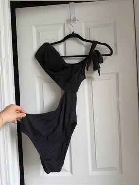 Target Black One-Shoulder Cutout One-Piece Swimsuit